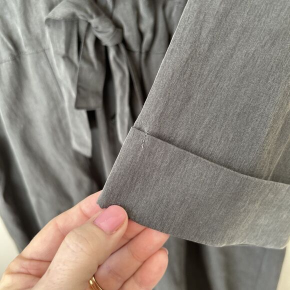 Elle Grey Womens Midi Shirt Dress Gray M Collared Utility Belted Minimalist NWT - Picture 7 of 16